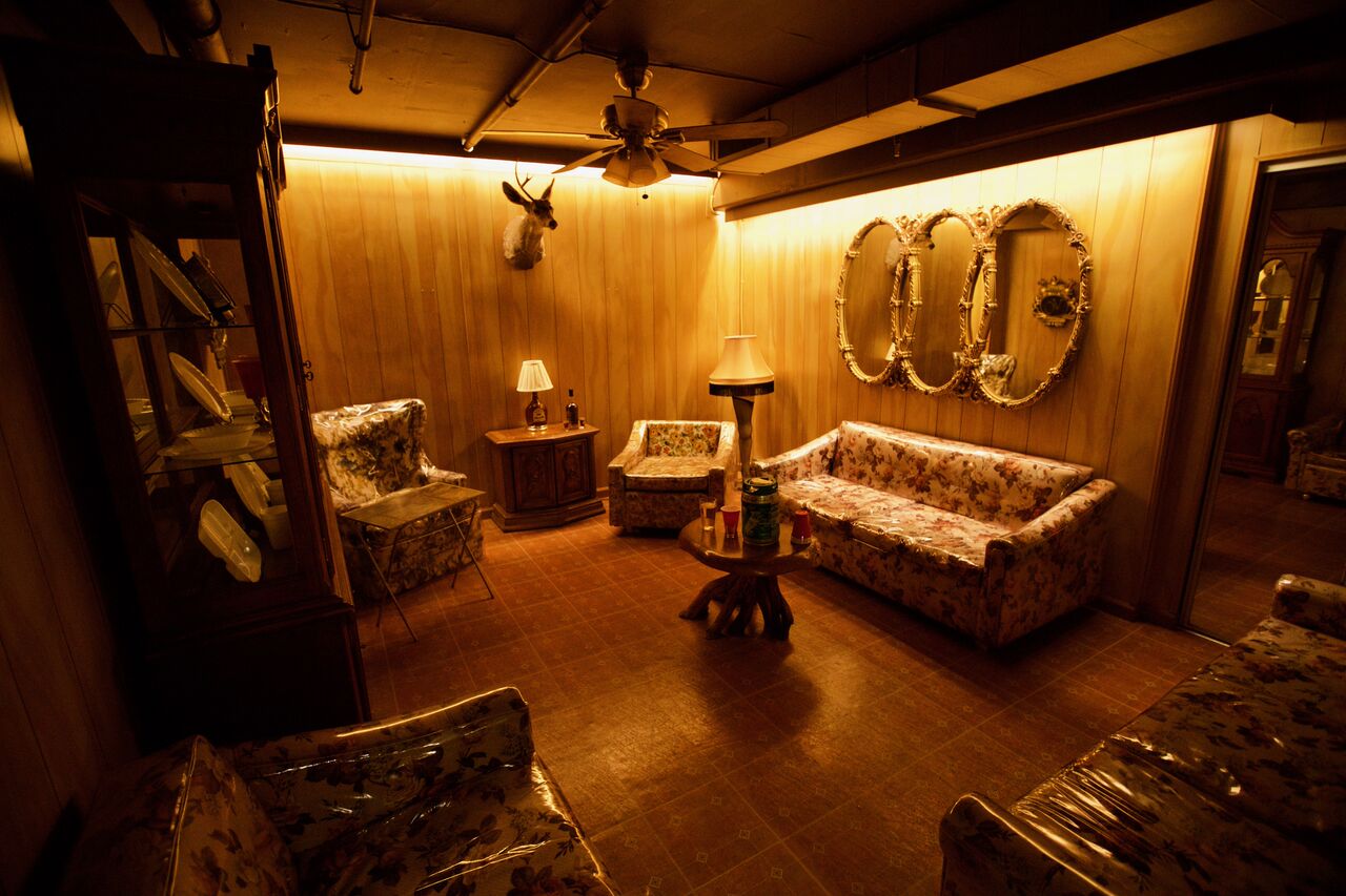 Private trailer interior at TPAD, a themed private event venue downtown San Diego